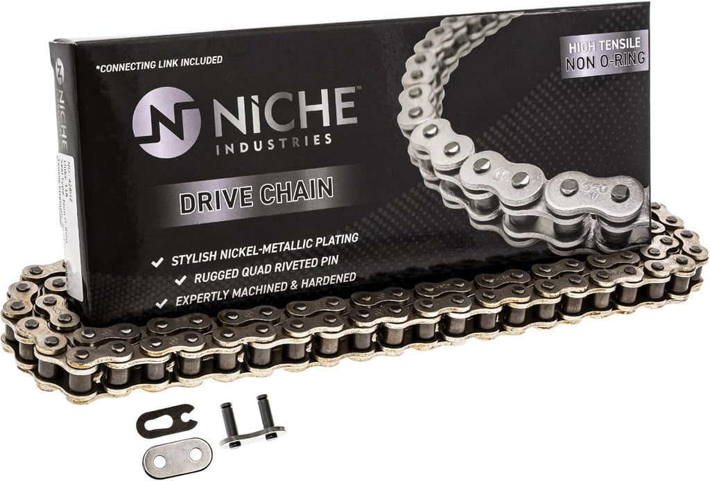 Drive Sprocket Chain Combo Front 15 Rear 49 Tooth 428HZ Standard 114 Links Pack of 2 W856