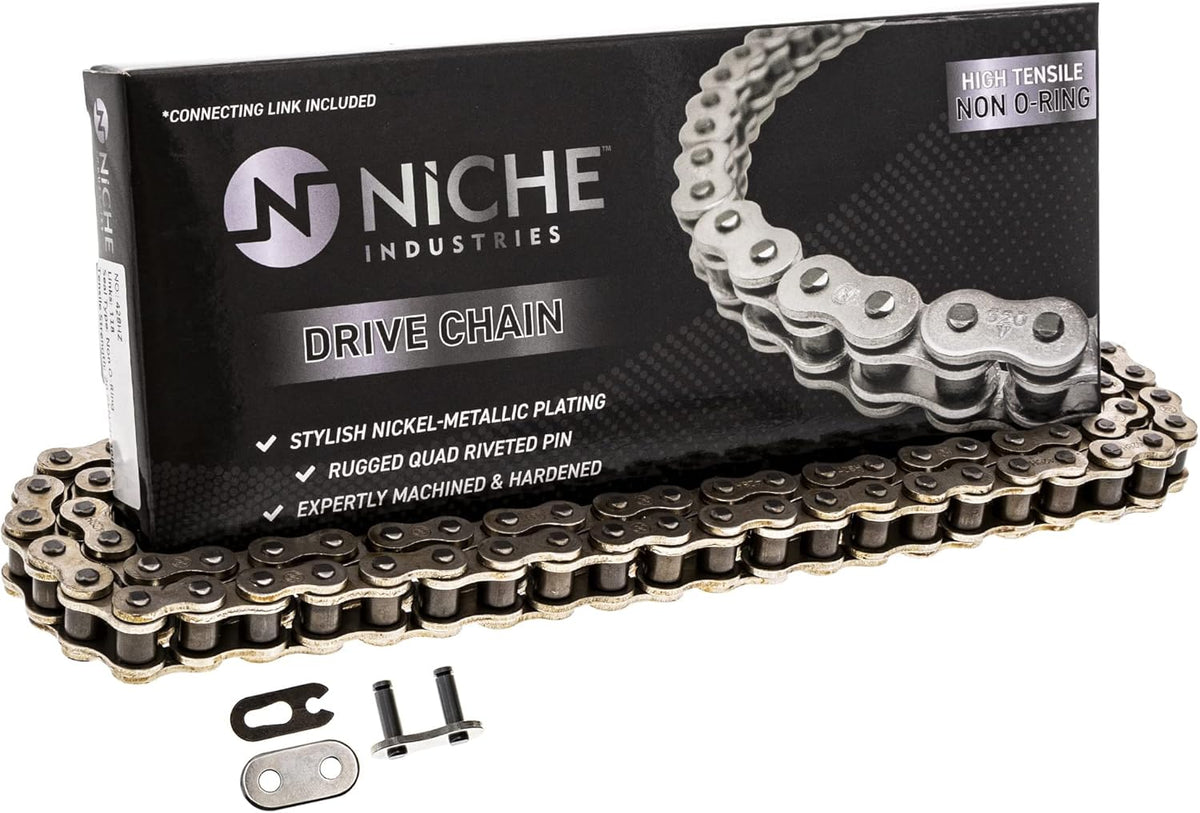 Drive Sprocket Chain Combo Front 15 Rear 49 Tooth 428HZ Standard 114 Links Pack of 2 W856